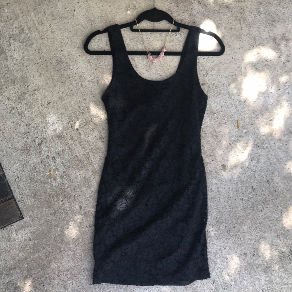 Ambiance Apparel Black Dress Medium Lace
